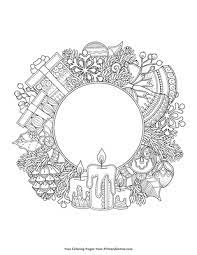 High quality free printable coloring, drawing, painting pages here for boys, girls, children. Christmas Wreath Coloring Page Free Printable Pdf From Primarygames