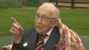 Captain Tom watches 100th birthday memorial flypast