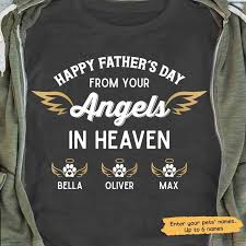 1439 x 1500 jpeg 355 кб. Gift For Dog Lovers Happy Father S Day From Angels In Heaven Cat Dog Memorial Personalized Dad Shirt Trending Custom