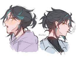 M370n4 A Publie Du Contenu Sur Son Profil Instagram Xiao S Hair Tied Back My Offering In 2021 Impact Sketches Drawings