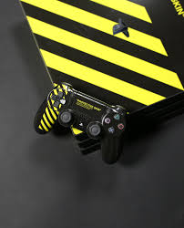 Black And Yellow Stripes Ps4 Pro Bundle Skin Ps4 Pro Bundle Ps4 Pro Ps4 Pro Console