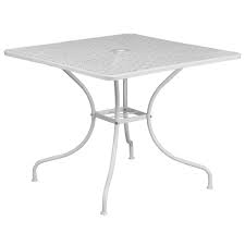 Maybe you would like to learn more about one of these? 35 5 White Contemporary Square Outdoor Patio Table With Umbrella Hole Walmart Com Walmart Com