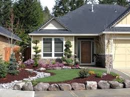 Since a ranch style home features long horizontal lines, for landscaping we seek balance by planting low growing plants, like holy shrub, forsythia shrub or hydrangea shrub. Landscape Design In Front Of Ranch House Ksa G Com