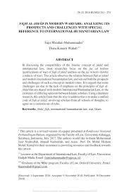 21 oktober hingga 21 november 2020. Pdf Fiqh Al Jihad In Modern Warfare Analyzing Prospects And Challenges With Reference To International Humanitarian Law