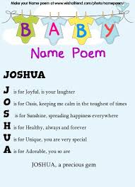 Acrostic Name Poem For Your Baby Joshua Simple Poems Baby Poems Acrostic