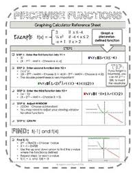 Graphing Calculator Reference Sheet Piecewise Functions Graphing Calculator Graphing Education Math