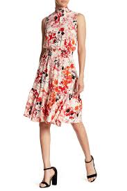 Floral Smocked Neck Sleeveless Dress