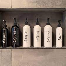 Empty shampoo bottles with pump, 650ml refillable container for hand soap His And Hers Shower Bottles Refillable Shampoo Bottle Etsy Spa Bathroom Decor Shower Organization Shampoo Bottles
