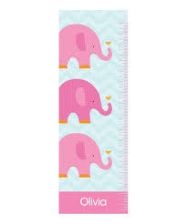 Spark Spark Sweet Pink Elephant Personalized Growth Chart Decal