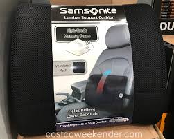 Dmi lumbar support pillow for chair to assist with back support with removable washable cover and firm insert to ease lower back pain while improving posture, 14 x 13 x 5, contoured foam, elite, gray. Samsonite Memory Foam Lumbar Support Cushion Costco Weekender