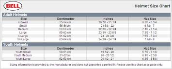 bell kid helmet size chart kids