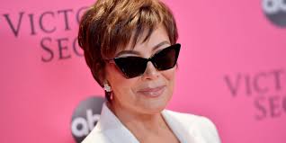 Having fun with a textured bob on@krisjenner yesterday. clothing, outerwear, blazer, shoulder, neck, waist, leg, beige . On Kris Jenner S Boss Pixie Haircut Instyle