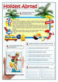 Holidays Abroad Holiday Worksheets English Reading English Lessons For Kids