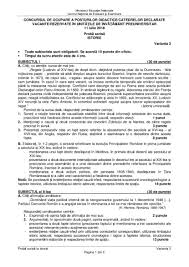 Subiecte și rezultate în 2016 au fost disponibile 45.570 de posturi. Orientul Antic Titularizare