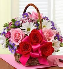 Express Yourself Perfectly With This Hand Designed Arrangement In A Handled Wood Basket Over Basket Flower Arrangements Valentines Flowers Anniversary Flowers