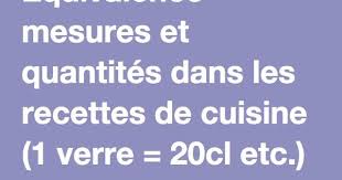 Equivalence Mesures Et Quantites Dans Les Recettes De Cuisine 1 Verre 20cl Etc Boutique De Ocazenor Recettes De Cuisine Cuisine Recette