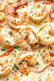 This broccoli shrimp alfredo recipe is lightened up using a homemade cauliflower alfredo sauce thats so creamy and delicious ! Creamy Garlic Shrimp With Parmesan Low Carb Cafe Delites