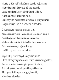 Mustafa Kemal In Kagnisi Ve Kuslarin Cektigi Kagni Metnini Karsilastirin Acil Lutfen Eodev Com