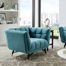 Adept Sea Blue Chair Eei 3060 Sea Modway Furniture Chairs In 2020 Modern Lounge Chairs Armchair Velvet Armchair