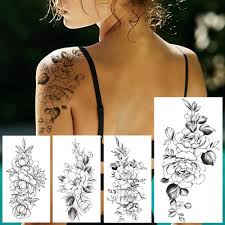 In korea, chrysanthemum flowers are used to flavor some types of rice wines. Realistic Jasmine Temporary Tattoo For Women Diy Chrysanthemum Flower Fake Tattoos Body Art Shoulder Sweatpea Leaf Tatoo Drawing Temporary Tattoos Aliexpress