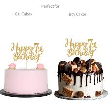 From bright, fruity flavors to rich chocolate, there's a celebratory cake recipe here for everyone. Gold Glitter Happy 7th Birthday Cake Topper Gold 7 Years Old Birthday Party Decorations Girl Or Boy Birthday Cake Toppers Amazon Com Au Pantry Food Drinks