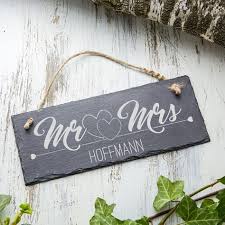 Schiefer Tafel Mr Mrs Personalisiert Schieferplatte Schiefertafel Geschenk Einzug