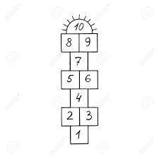 Move from the start square and back again. Hopscotch Game Hand Drawing Vector Illustration Royalty Free Cliparts Vectors And Stock Illustration Image 151621611