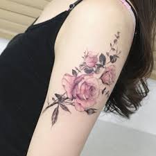 Elegant And Realistic Roses Tattoo On Upper Arm Rose Tattoos For Women Rose Tattoo Sleeve Tattoos