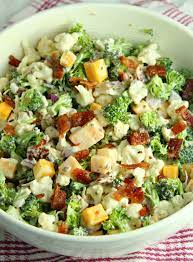 Loaded Broccoli Cauliflower Salad Low Carb Recipe Side Dishes For Bbq Broccoli Cauliflower Salad Cauliflower Salad