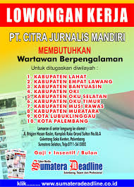Lowongan kerja kota lubuk linggau info kota lubuk linggau ℹ. Sumatra Deadline Sumatradeadline Twitter