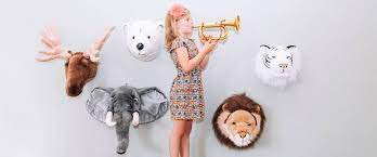 Notre large gamme contient des peluches de panda, koala, éléphant, lion, chien et bien plus. Trophees Tetes D Animaux Decoration Chambre Bebe Et Enfant Drom Design