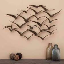 Litton Lane 26 In X 47 In Black Metal Coastal Birds Wall Decor 80954 The Home Depot Modern Metal Wall Art Flying Birds Wall Decor Bird Wall Decor