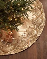 Black And Gold Christmas Tree Skirt Kim Seybert Scallop Christmas Tree Skirt In 2020 Elegant Christmas Trees Christmas Tree Skirt Gold Christmas