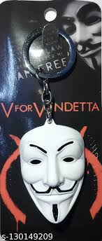 V for Vendetta Face Mask Metal Keychain