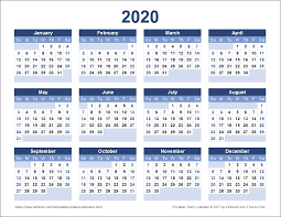 Download A Free Printable 2020 Yearly Calendar From Vertex42 Com Printable Yearly Calendar Yearly Calendar Template Excel Calendar