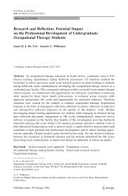 Here are some of the best cover letter examples, including one submitted to us at hubspot. Pdf Research And Reflection Potential Impact On The Professional Development Of Undergraduate Occupational Therapy Students