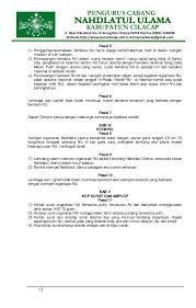 Surat permohonan rekomendasi (dibuat oleh ranting) 0. Pedoman Administrasi Organisasi Nu Konbes 2012