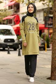 Neva Style Oil Green Hijab Suit 8170yy Hijab Fashion Modest Fashion Hijab Fashion
