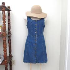 Vintage Denim Dress 90s Jean Dress Button Up Sun Dress Etsy Vintage Denim Dress Vintage Denim 90s Jean Dress