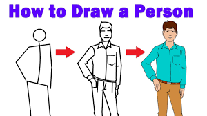 How To Draw A Person Step By Step For Beginners Easy For Kids Drawing Tutorial Youtube This method works really well for drawing cute and.