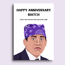 The Office Card Michael Scott Card Anniversary Funny Card Prison Mike