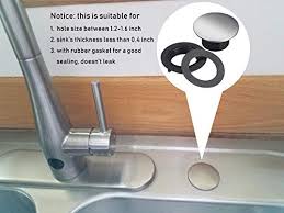 If you can't find the sink's dimensions, ask a worker for help. Onwon 2 Pieces Kitchen Faucet Hole Cover Sink Tap Hole Cover Brushed Stainless Steel 1 2 To 1 6 Inch In Diameter Pricepulse