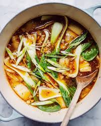 Pork Noodle Kimchi Soup In A Le Creuset Dutch Oven Pork Noodles Kimchi Pork