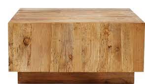 Plank coffee table in brass finish with oak wood veneer top. Plank Coffee Table Decorist