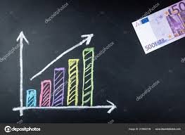 Graph Shows Increase Target Drawn Chalk Board Chart Growth