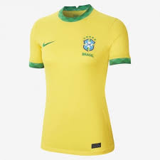 Feita com tecido leve de rápida absorção. Camisa Selecao Brasil I 20 21 Amarela Nike Feminina Baby Look