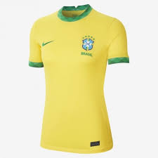 Chuteiras de futebol de campo, society e futsal. Camisa Selecao Brasil I 20 21 Amarela Nike Feminina Baby Look