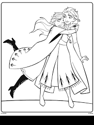 Elsa and anna coloring pages are images of two fairy princess sisters from the disney cartoon frozen. Anna And Elsa From Disney Frozen 2 Hugging Coloring Page Crayola Com