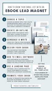 7 Steps To Grow Your Email List Fast With An Ebook Lead Magnet Productive And Free Ebook Template Lead Magnet Ebook