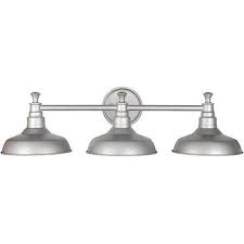 Design House 520312 Kimball Industrial Farmhouse 3 Light Indoor Bathroom Vanity Light With Metal Shades For Over The Mirror Galvanized Steel Walmart Com Farmhouse Vanity Lights Bath Vanity Lighting Rustic Vanity Lights